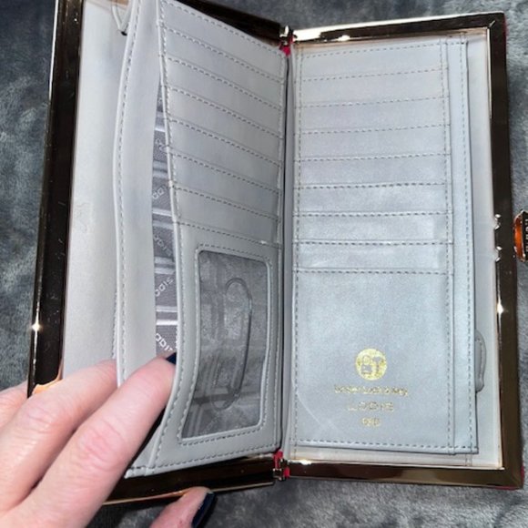 Lodis Leather Clutch Wallet, Red 8 1/2" x 4" - Picture 5 of 6